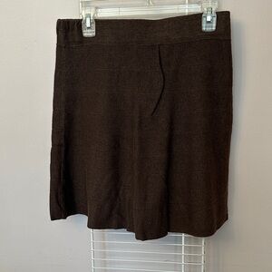 Max Studio Dark Brown Knit A-Line Mini Skirt